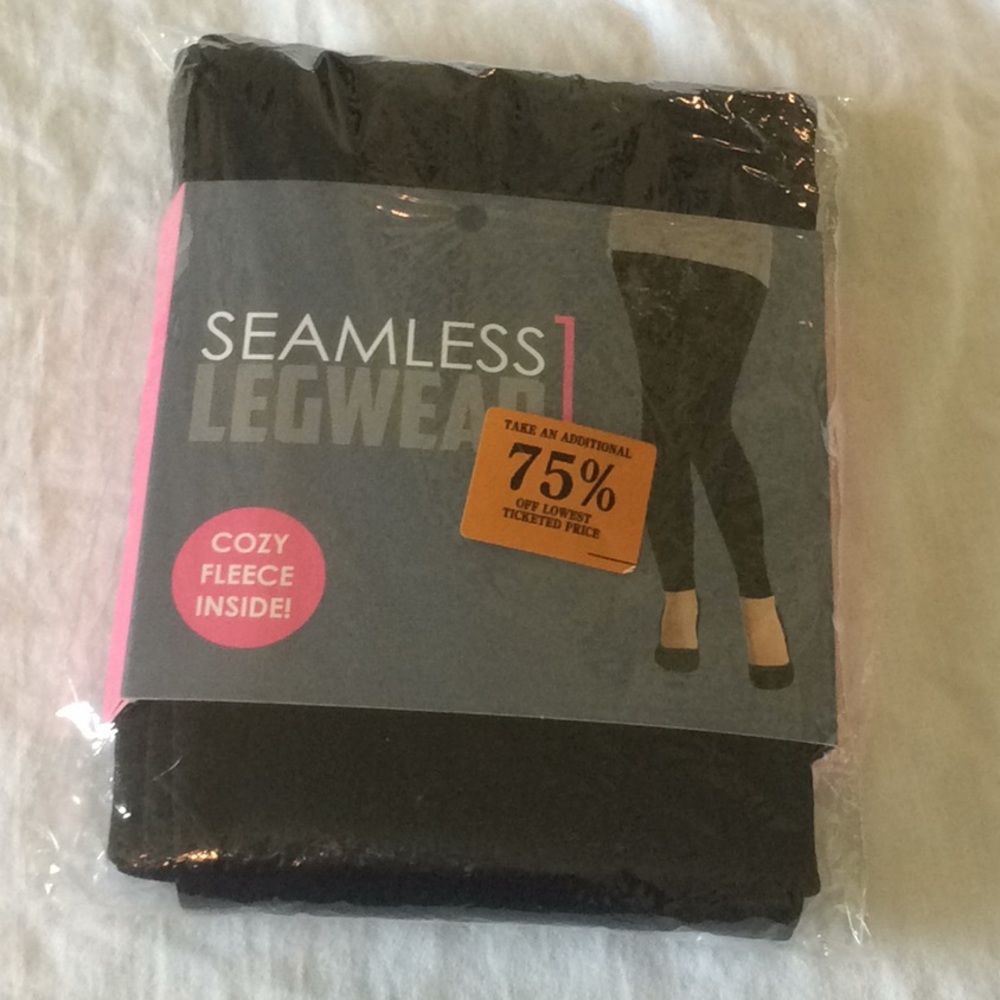 Blue Star Fleece Lined Legwear Leggings Black S/M